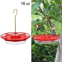 Maggift 16 Oz Hanging Hummingbird Feeder With 8 Feeding Ports
