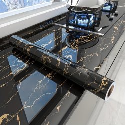 Marble Pattern Self-adhesive Wallpaper - Waterproof & Oil-proof Easy Cut For Kitchen Backsplash And Home Decor