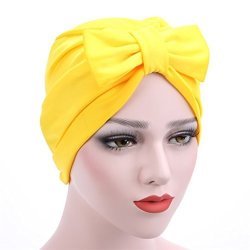 Aniwon Women Turban Beanie Bowknot Decor Soft Stretch Chemo Hat Turban Head Cap