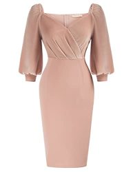 Belle Poque Womens Plus Size Velvet Dress Pink Bodycon Wedding Dress Pink 2XL
