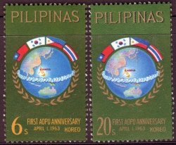 Philippines 1963 Asian-oceanic Postal Union Sg 936-7 Complete Unmounted Mint Set