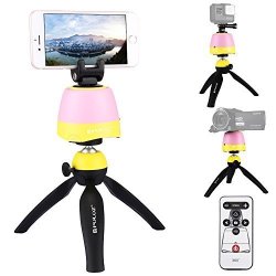 Puluz Electronic 360 Degree Rotation Panoramic Head + Tripod Mount + Gopro Clamp + Phone Clamp With Remote Controller For Smartphones Gopro Dslr Cameras Yellow