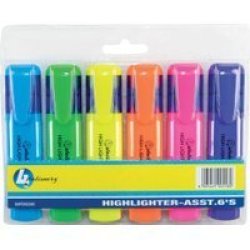 4 Stationery Highlighter - Assorted 6 Pack