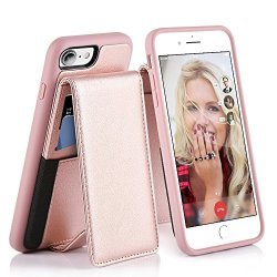 Iphone 7 8 Card Holder Case With Stand Iphone 7 Wallet Case Iphone 8 Leather Case Kickstand Billfold Shockproof Iphone 7 Case With