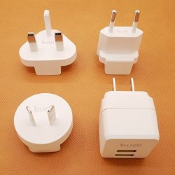 4 In 1 Travel Voltage Power Converter Charger 110V To 240V Ultra Compact Foldable 2 USB Port 2.4A - Lightweight Ac Aadapter International Power Supply