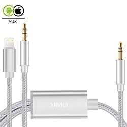 2 In 1 Iphone X Aux Cord Xiivio Lightning To 3.5MM Aux Stereo Audio Jack Adapter With Extension Headphone Auxiliary Splitter Cable For Iphone