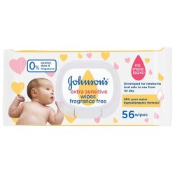 Johnsons Wipes Extra Sensitive Pack Of 56 Wipes