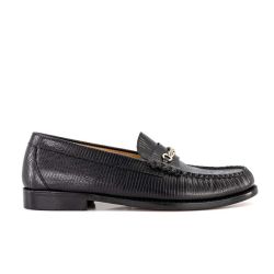 - Men's Lincoln Lizard Black Pull-on Formal Shoes