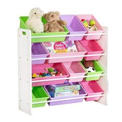 Honeycando Kids Toy Storage Organizer With Bins Pastel