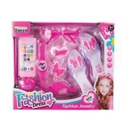 Fashion Playset - Girls Toys - Fashion Dress Up - Pink - 9 Piece