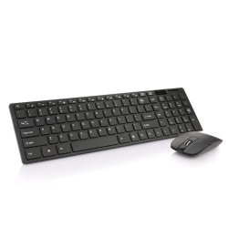 BLACK Ultra-slim Wireless Keyboard And Mouse Combo With Water Resistant Cover
