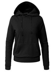 Ne People Women Basic Solid Comfortable Pullover Hoodie 12 Colors