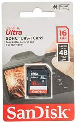 2 Pack - Sandisk Ultra 16GB Sd Sdhc Memory Flash Card Uhs-i Class 10 Read Speed Up To 48MB S 320X SDSDUNB-016G-GN3IN Whole Lot + 2 Cases