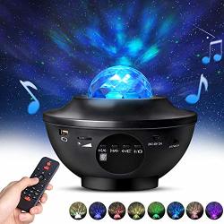 Night Light Projector With Remote Control Eicaus 2 In 1 Star Projector With LED Nebula Cloud moving Ocean Wave Projector For Kids Baby Built-in Music