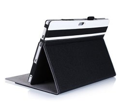 Microsoft Surface 3 Case - Procase Premium Folio Cover Case For Microsoft Surface 3 10.8" 2015 Release Built-in Stand With Multiple Viewing Angles Exclusive For Surface 3 10 Inch White black