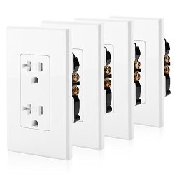 Bestten 4 Pack 20A Tamper Resistant Decor Receptacle Standard Duplex ...