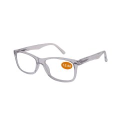 Reading Glasses With Pouch Shiny Transparent Frame 2.00