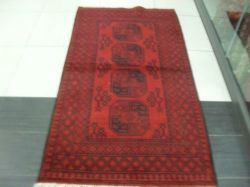 Red Afghan Aqcha Persiancarpet Size 200x100