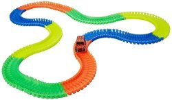 Cool Play Glowing Racing Track Toy Car With Light Flexible Colored Racing Tracks Glowing With Tunnel And 1 Toy Racing Car