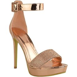 Fashion Thirsty Womens Diamante Platforms Stilettos Very High Heels Party Sandals Size 8