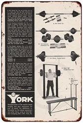 Tgdb York Barbell Gym Equipment Wall Art Rogue Fitness Reproduction Metal Tin Signs Size 8X12 Inch