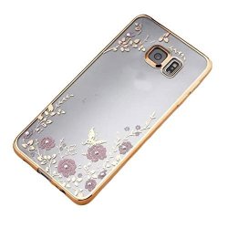 S6 Edge Plus Case Samsung Galaxy S6 Edge+ Case Landfox Crystal Tpu Transparent Soft Tpu Graden Flower Case For Samsung S6 Edge Plus Gold
