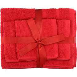 Clicks Bath Towel Set Red 4 Piece