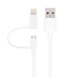 2 In 1 Cable Awonderful Durable And Fast Charging Cable 2 In 1 Dual Connector Lightning To Micro USB Sync And Charging Cable For