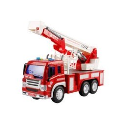 Fire 1:16 Truck Extensible Ladder Diecast Car Model Toys With Sound And Light