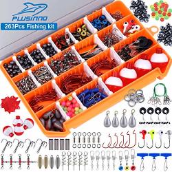 Deals on Plusinno Fishing Accessories Kit 263PCS Fishing Tackle Kit With Tackle  Box Including Fishing Weights Sinkers Jig Hooks Beads Swivel Snap Bobbers  Float Saltwater Freshwater, Compare Prices & Shop Online