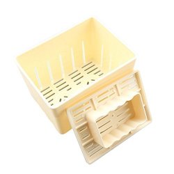 Kitchen Plastic Rectangle Handmade Press Maker Tofu Mold Cutter Box Case White