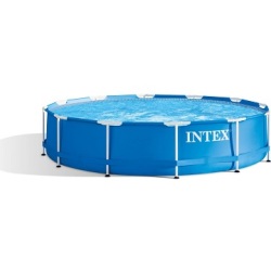 Intex Inflatable Pool - Round Metal Frame - 3.6m With Pump