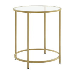 Round End Table Side Table With Steel Frame