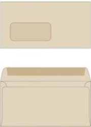 JD92MWB Dlb Window Gummed Envelopes - Cellowrapped Packs Of 25 Brown Box Of 20 Packs