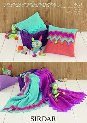 Sirdar Home Blankets & Cushions Snowflake Knitting Pattern 4651 Dk Chunky