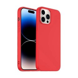 Liquid Silicone Minimalist Case For Iphone 14 Pro Max - Red