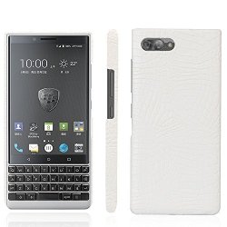 Zshion Blackberry KEY2 Case Croco Premium Pu Leather Protective Cases Simple Deurable And Lightweight Case For Blackberry KEYTWO KEY2 White