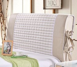Womaco 100% Cotton Headboard Cover Protector Stretch Soft Bedroom Decorative Dust Cover - Camel 70.9