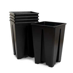 Plastic High Drainage Pot Square 13 X 13 X 20CM - Container Bundle 5PC