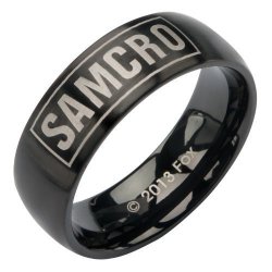 Sons Of Anarchy Stainless Steel Samcro Ring Black Size 12