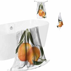 Hengshu Green And Orange Microfiber Towel Sets For Bathroom Fresh Tangerine Luxury Bath Towels Washcloths