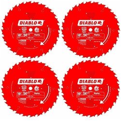 Freud D1024X Diablo 10-INCH 24-TOOTH Atb Ripping Saw Blade 5 8-INCH Arbor And Permashield Coating 4 Pack