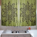 Ofloral Kitchen Curtains Olive Green Branches Of Olives Pistachio