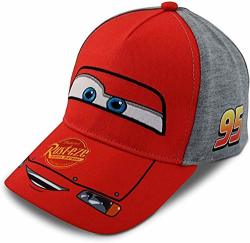 Disney Boys Cars Lightning Mcqueen Cotton Basebal Cap Ages 2-4 Cars Red With Grey