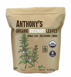 Anthony's Organic Dried Rosemary Leaves 1LB Whole Leaf Destemmed Non Gmo Non Irradiated Gluten Free
