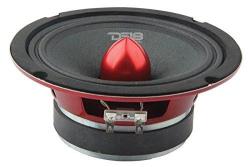 DS18 PRO-X6.4BM Loudspeaker - 6.5" Midrange Red Aluminum Bullet 500W Max 250W Rms 4 Ohms - Premium Quality Audio Door Speakers For Car Or