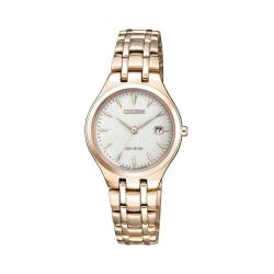 Eco-drive Rose Gold Ladies Date Dress Watch
