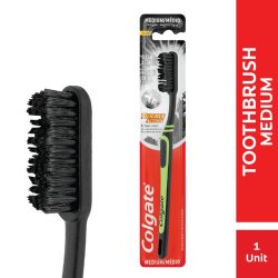 Colgate Double Action Charcoal Toothbrush Medium