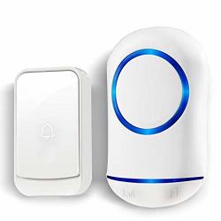 Vkysinko Wireless Doorbell Waterproof Door Bell Chime Kit 4 Volume 45 Chimes With LED Flash Indicator Operating At Over 1000-FEET White
