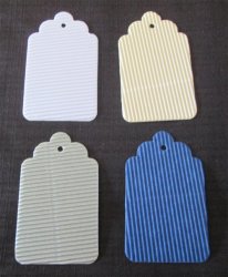 The Velvet Attic -wilson & Maclagan - Pack Of 4 Die-cut Tags - Corrugated Scalloped Edge Mixed
